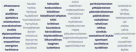 positiivisia luonteenpiirteitä|Positiiviset luonteenpiirteet